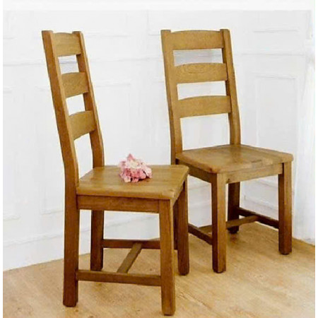 Oak : Ghế Gỗ Sồi 3 Nan - Mặt Gỗ